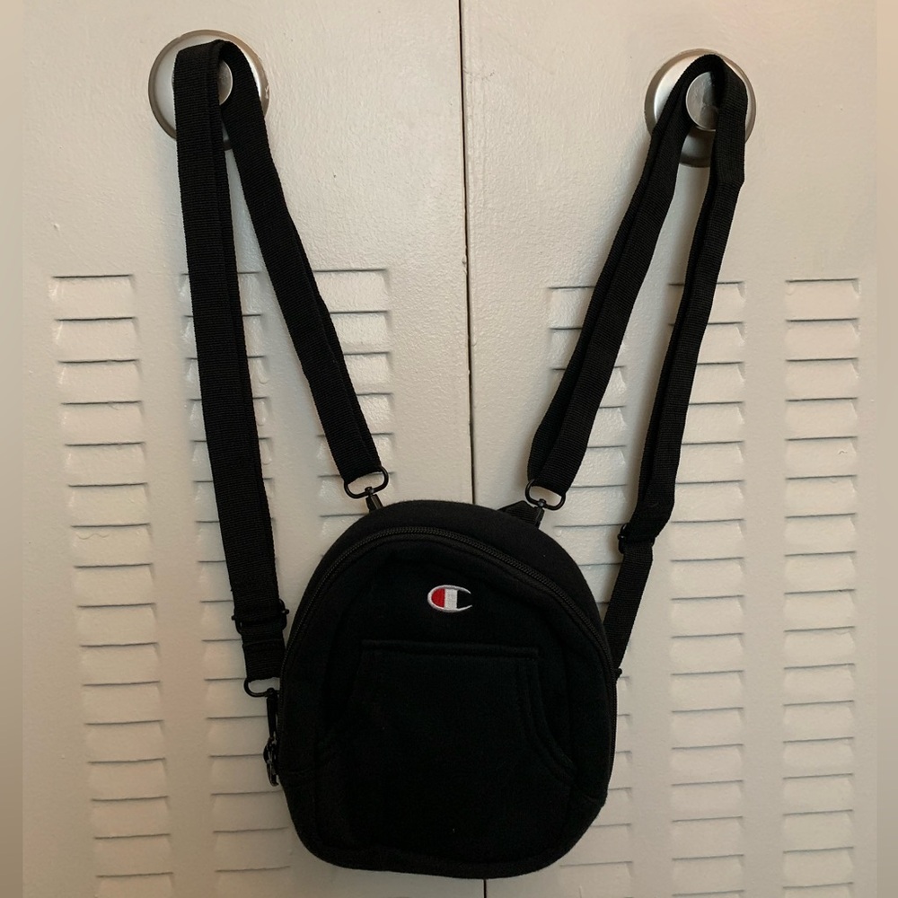 Champion Mini Convertible Backpack Shoulder Bag, Black